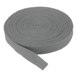 PATIKIL Cinta de Sarga de Algodón 15mm(5/8") 9m(10 Yardas) Cinta de Bies de Algodón Cinta de Adorno de Espiga para Coser Envolver Regalos DIY Lima Gris