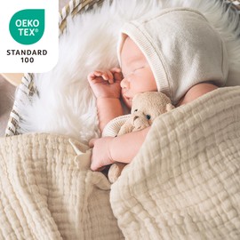 Love's cabin 6 Layer Cotton Muslin Blanket, 55"x80" Twin Muslin Blanket for Couch Bed, Apricot Muslin Throw Blanket, Cotton Gauze Blanket for Adult, Lightweight and Breathable Blanket All Season