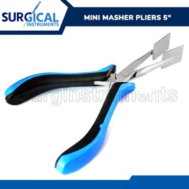 Surginstruments Mini Masher Pliers 5" Spring Loaded PVC Dipped Handles for Glass Work German Gr