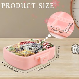 JICFDAO Diamond Painting Tablettenbox 9x6.2x2.5cm Pillendose mit 6 Fächer Kleine Medikamentenbox Tragbare Pillenbox Feuchtigkeitsdichter Pillenhalter Pillenetui Tablettendose für Camping Reisen Panda