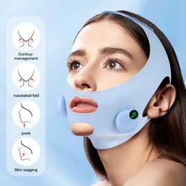 PMOTPKOM V-Shaped Face Machine Double Chin Reducer, Electric Double Chin Reducer & Face Lifting Device with 6 Modes 9 Intensity Levels