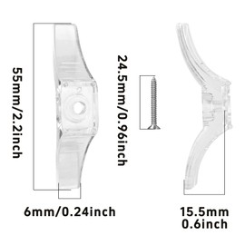 Runseaway 12PCS Blind Cord Cleats, Clear Plastic Safety Cord Winders with Screws, Transparent Window Drapery Rope Cleats for Home Office Blinds Curtains Sun Shades