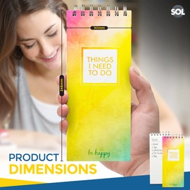 SOL To Do List Notebook, Hardback | 80 Sheets | 24 x 14cm | To Do List Pad, Things To Do Today Pad To Do List Planner Day Planner | Things To Do Pad Undated Planner Notebook To Do Notebook Sticker