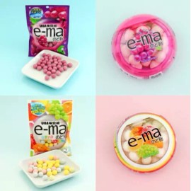 UHA E-ma Japanese Candy Grape, Fruit Flavor or Rainbow Ramune you choose Import - Fruit Bag 50g