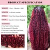 Belaved Human Braiding Hair Burgundy Red for Boho Braids Water