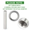 TAISHER 2PCS Stainless Steel Pipe Fittings, 3/8" NPT x 3/8"