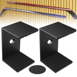 CHOWZZ Hockey Stick Display Holder Wall Mount, Hockey Stick Storage Rack, Ice Hockey Stick Hangers for Hockey Room Decor Boys, Supports Vertical、Diagonal、Horizontal Display-2 Pcs Black