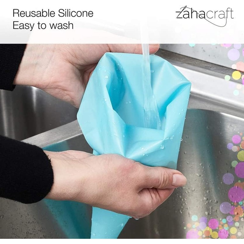 Piping Bags and Nozzles Set of 9 Pcs with Converter,