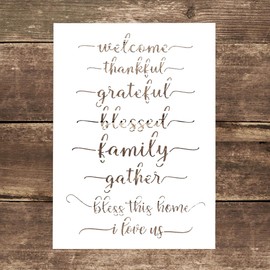 DIY Decorative Thankful Letter Stencil Template for Painting on Canvas Wood Furniture Craft Paper (A4 Size)