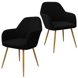 Yonus Dining Room Chair Slipcovers Accent Chair Covers Armchair Covers Removable Chair Protector Cover Dining Chair Covers for Living Room (2, Black)