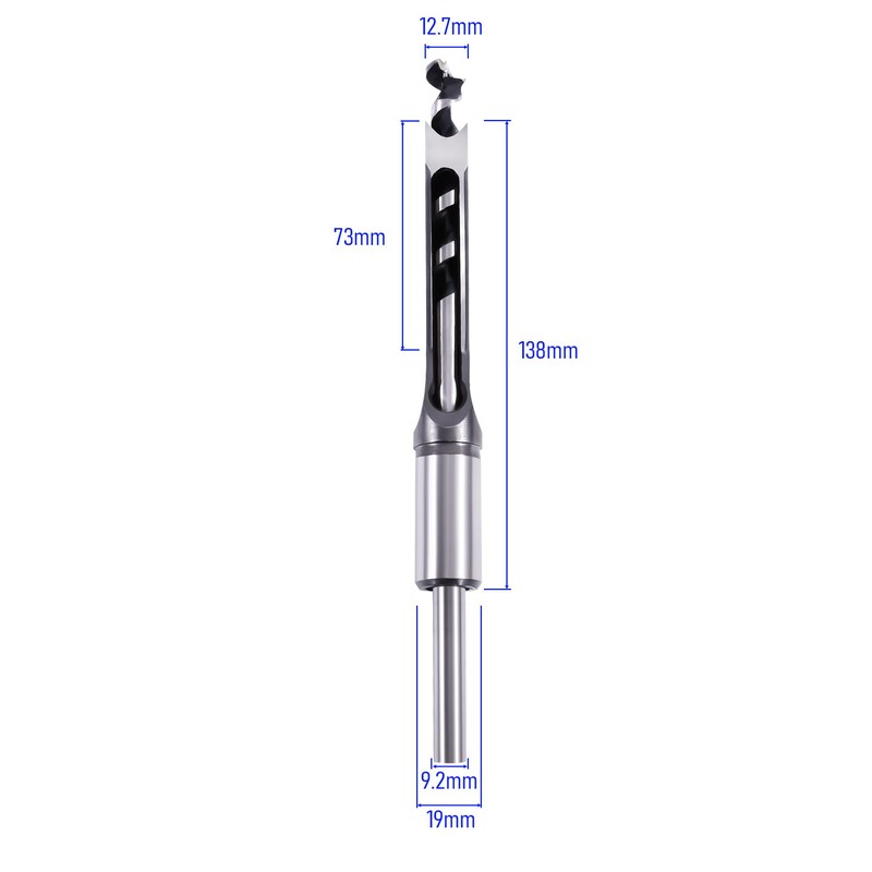 Skweawert Square Hole Drill Bit,1/2 Inch High-Carbon Steel Tools Chisel