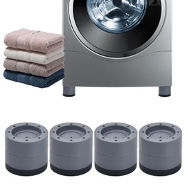Pack of 4 Washing Machine Foot Pads, Anti-Vibration Mat, Vibration Damper Pads, Washing Machine Feet Rubber, Vibration Damper for Wax Machines and Dryers, Non-Slip and Noise Reducing (6 cm)