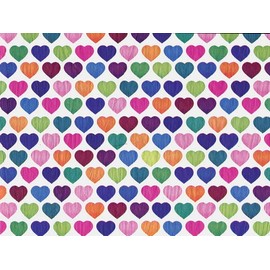 Rainbow Hearts Tissue Paper, 20x30", 12 Soft Fold Sheets Party Decoration Craft Project Decoupage Gift Wrapping