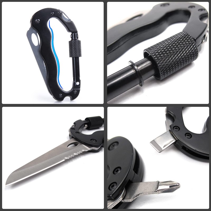 Carabiner Keyring Carabiner Hook Heavy Duty Mini Multitool Climbing Equipment