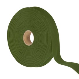 YELARXI Nastro sbieco doppio per cucito, per trapunte, in cotone, doppia piega, 2,5 cm, 22,9 m, adatto per orlare, cuciture fai da te, tubazioni - (verde scuro)