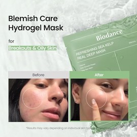 BIODANCE Mascarilla refrescante de algas marinas profundas, máscara de hidrogel durante la noche, calmante, control de aceite y sebo, cuidado de manch