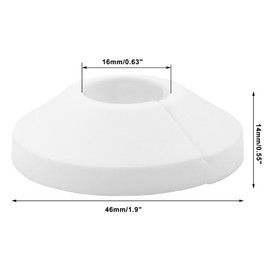 Kyuionty 16mm PP Plastic Pipe Cover Decoration, Water Pipe Drain Line Escutcheon Collar Pipe Cover Fit for 0.63 Inches Outer Diameter Pipe, Pack of 12 (White)