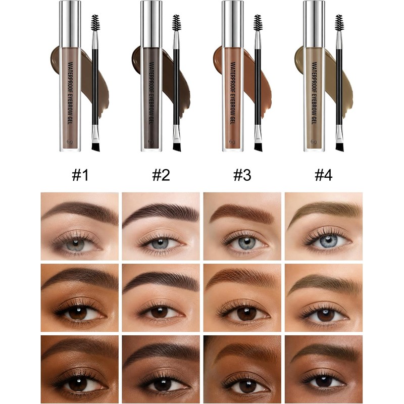 Erinde Gel Impermeable para Cejas, Tinte para cejas de Larga