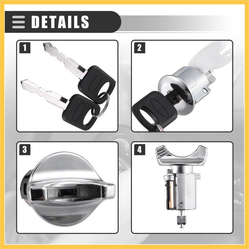 REPAIROCK Ignition Switch Lock Cylinder, Door Lock Cylinder Kit, for