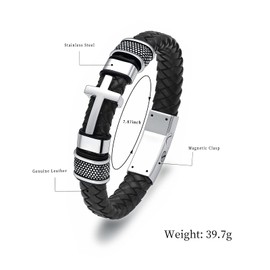 shajwo Cremation Jewelry Cross Urn Bracelet for Ashes for Women Men Magnetic Keepsake Memorial Cuff Bracelet,Silver 20cm