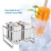 Ice Cream Molds, Stainless Steel Popsicle Moulds 6 Grids Popsicle
