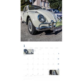 arti promotion - Volkswagen Beetle Calendar 2025 Brochure Calendar, 30 x 30 cm, Calendar with Various Illustrations of VW Beetle, with Bucket List and International Holiday Aqgem, with Hanger