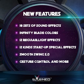 SABNEO Light Saber V8 Pixel 2.0 Alpha Infitnity Colors Last Generation Soundboard SB-V8 2.0 3W Premium Speaker, for Dueling, Smooth Swing 2.0, Neo Pixel Saber Multiple Sound and Light Effects (Gold)