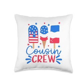 Cousin Crew 4th of July Patriotic American Family Matching Throw Pillow
