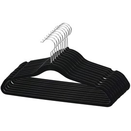 10 PACK VELVET HANGER BLACK