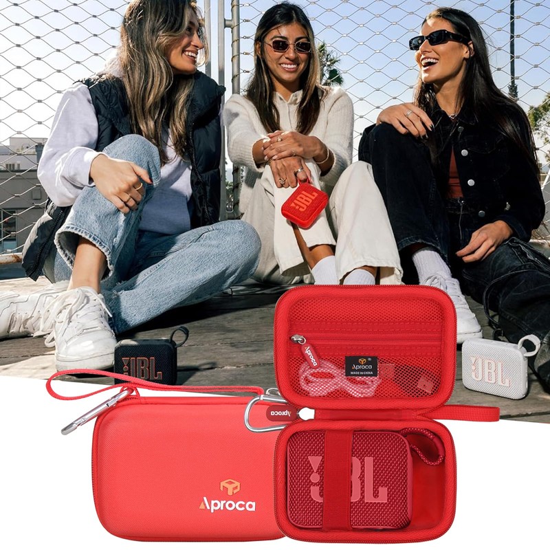 Aproca Portable Storage Red Case, for JBL Go 4 /