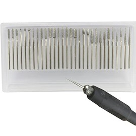 Luo ke 30 Pcs Diamond Burr Set, Ceramic/Stone/Grass Grinding Bits for Rotary Tool (3/32 Inch Shank)