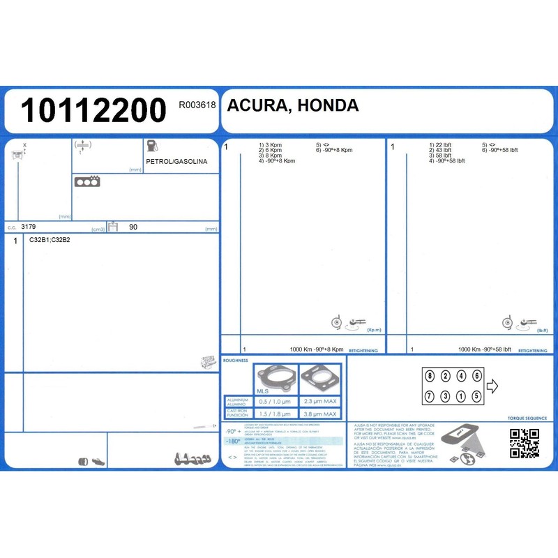 AJUSA 10112200 Gasket for Cylinder Head
