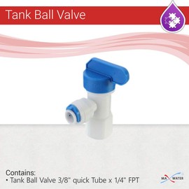 Quick Connect Tank Ball Valve For Water Purification Systems And Reverse Osmosis System Pressurized Water Storage Tank (1/4" Female NPTF x 3/8" OD Quick Connect)