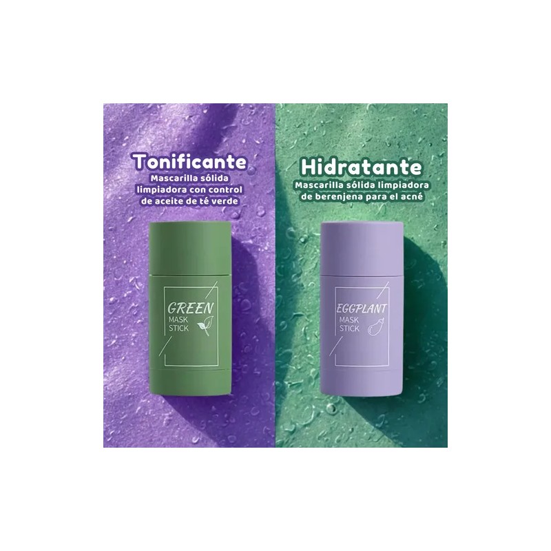 Mascarilla Facial En Barra Extracto Te Verde Berenjena