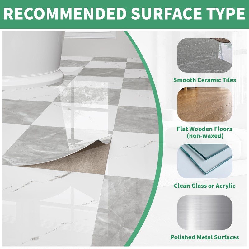 40-Pack Peel and Stick Tile Vinyl Floor Glossy 12x 12