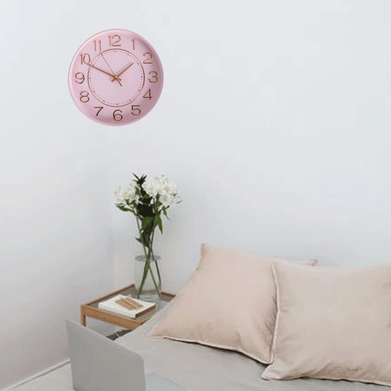 HZDHCLH Radio Clock Quiet, Wall Clock Diameter 9.8 inches (25