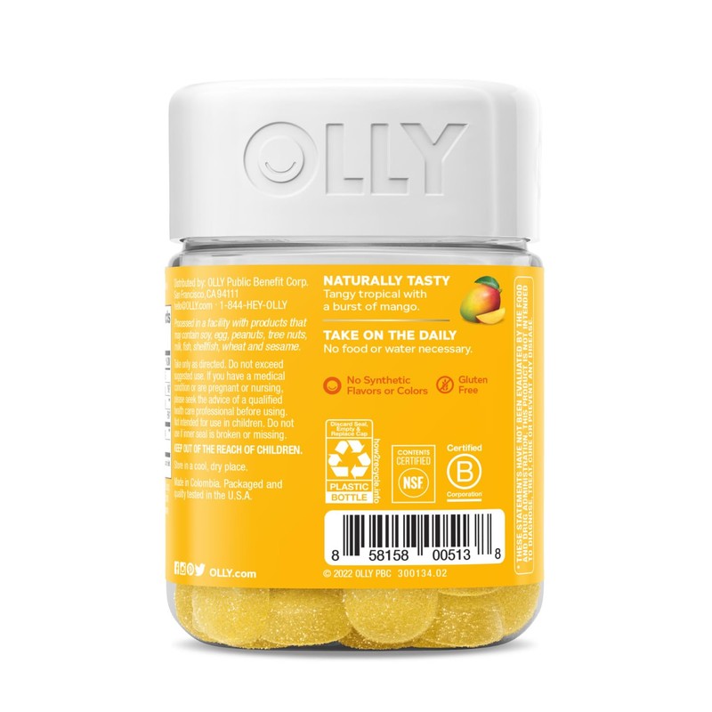 OLLY Probiotic Gummy, Immune and Digestive Support, 1 Billion CFUs,