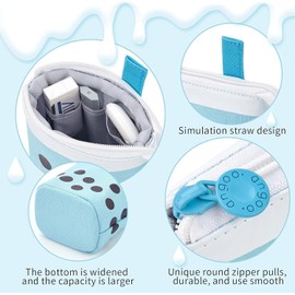 Cute Pencil Case Standing Pen Holder Telescopic Makeup Pouch Pop Up Cosmetics Bag Stationery Office Organizer Box for Girls Students Women Adults