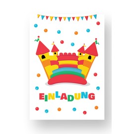 Friendly Fox Playground Invitation, 12 Children's Invitation Cards, Indoor Playground for Children's Birthday Parties Girls and Boys, Invitation Cards Set