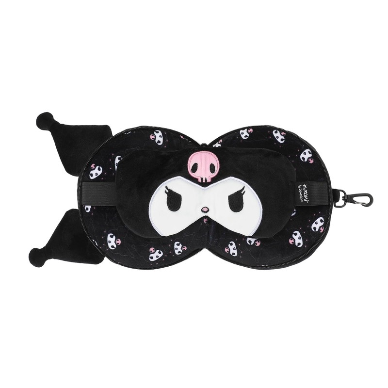 Bioworld Kuromi Convertible Neck Pillow with Eye Mask & 3D