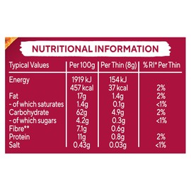 Ryvita Thins Snack It Smoky BBQ Flavour 125g Pack of 6