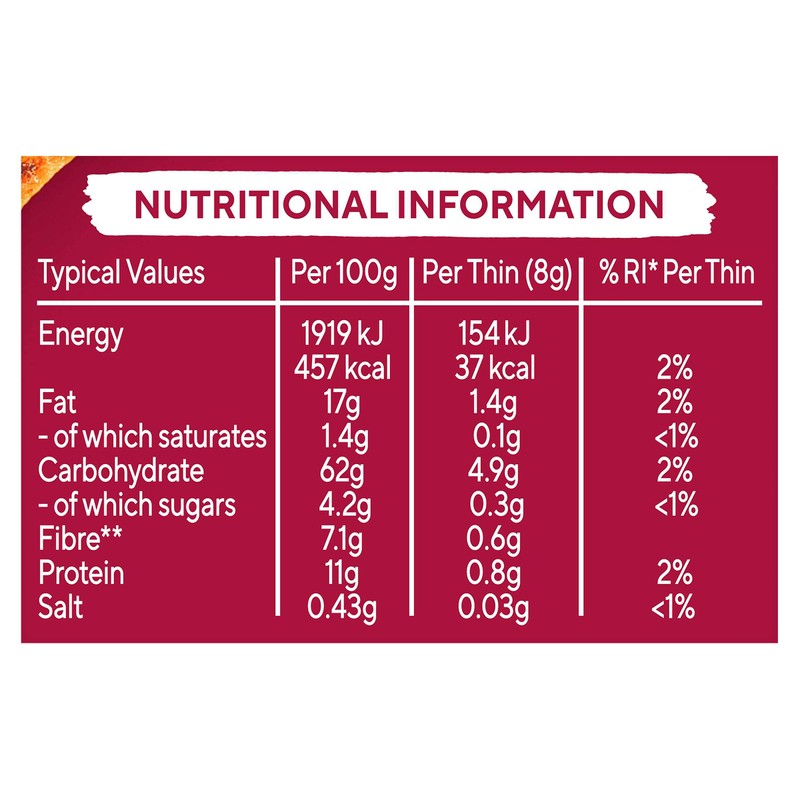 Ryvita Thins Snack It Smoky BBQ Flavour 125g Pack of