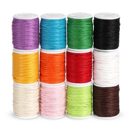 Lemon Filter 12 Rolls Waxed Cotton Cord Wax Cord Cotton Cord 10 m Diameter 1 mm for Jewellery Making DIY Crafts