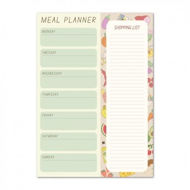 Magnetic Weekly Meal Planner and Tear-Off Shopping List for Fridge, 52 Sheets A5 Notepad for Weekly Food and Shopping Planning - Foods