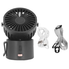 Necklace Fan 3.5W 3 Modes 45 Degrees Up and Down USB Charging Hands Free Portable Neck Fan for Home Office Travel Black