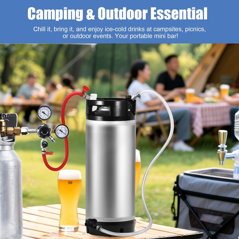 MRbrew Upgraded 5 Gallon Ball Lock Keg with Dual Rubber