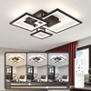 HLILCEH Modern Black Led Ceiling Light 3-Square Design 3000K-6500K Dimmable