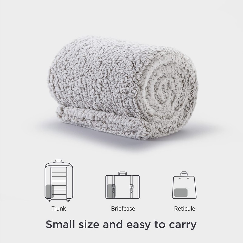 Bedsure Blanket Sofa Cuddly Blanket - Warm Sherpa Sofa Throw