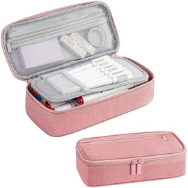 chenqi Pencil Case, Large Capacity Pencil Case, School Stationery Organizer for Boys and Girls, Aesthetic Pencil Bag Suitable for Kids Teenagers Students Women Men (Pink)