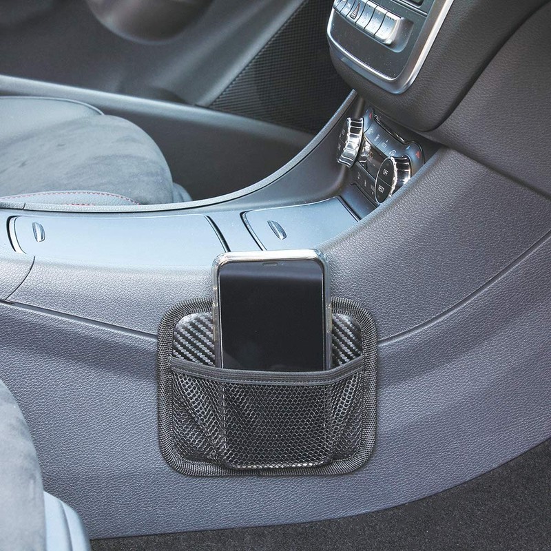 Napolex Fizz-1110 Carbon Style Mesh Pocket, Compact Size, Car Accessories,